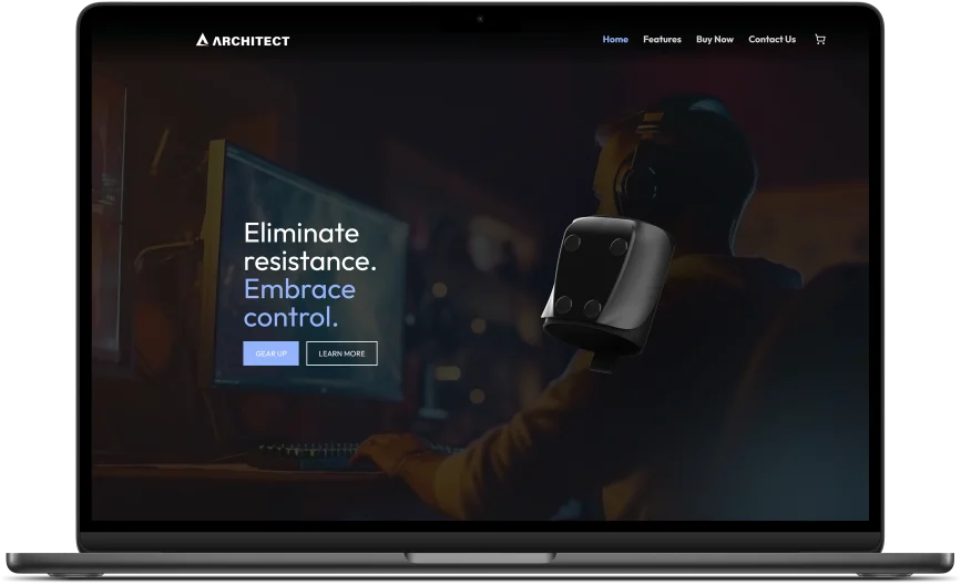 Architect Gaming: Website auf einem Laptop